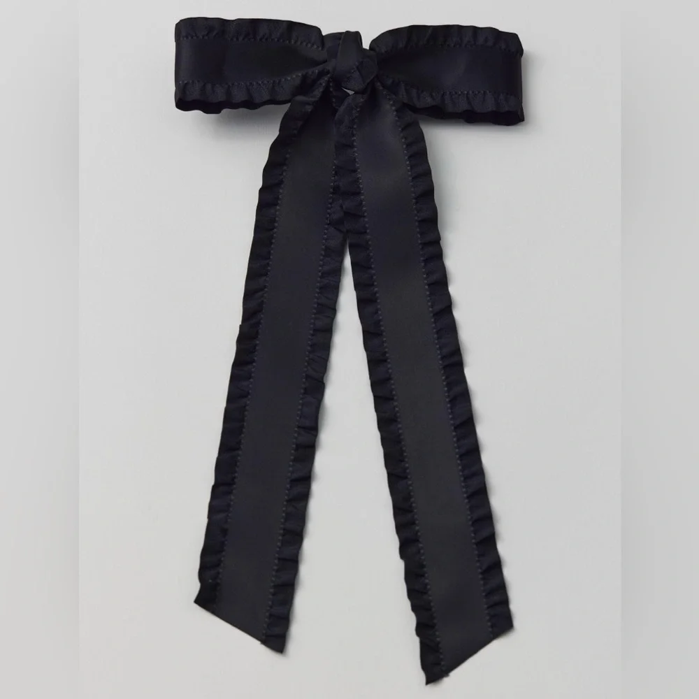 NWT Urban Outfitters Lettuce Edge Black Hair Bow Barrette